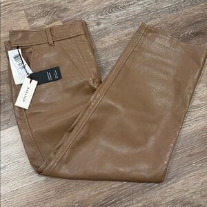 Babaton Command Cropped Vegan Leather Pant, Constant Camel, 4